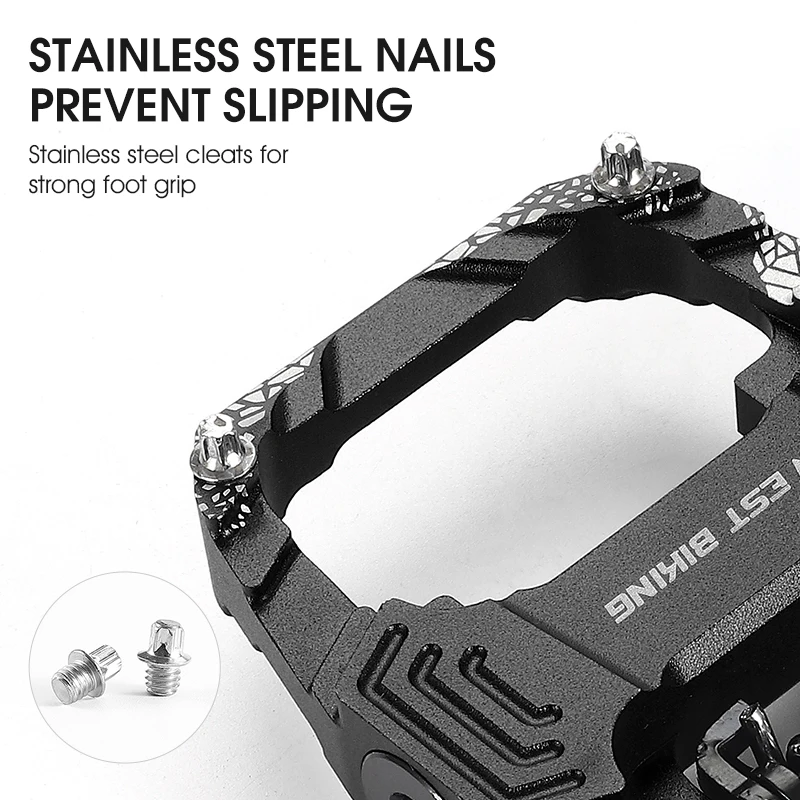 WEST BIKING 2 In 1 Bicycle Lock Pedal With Free Cleat For SPD System MTB Road Aluminum Anti-slip Sealed Bearing Lock Accessories