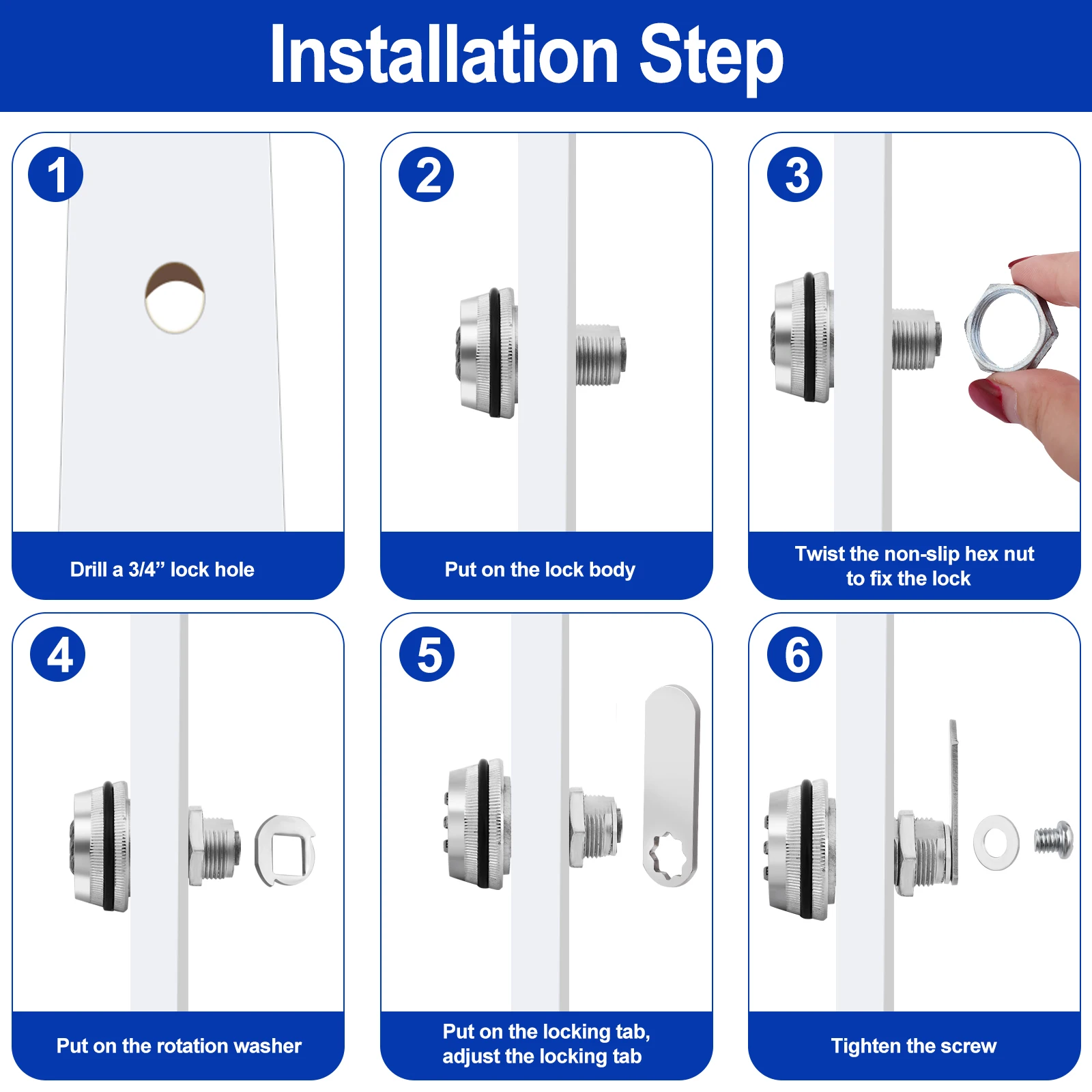 4pcs Security Combination Cam Lock 20mm Silver Coded Cabinet Lock Metal Security Locks Bright Chrome Zinc Alloy Password