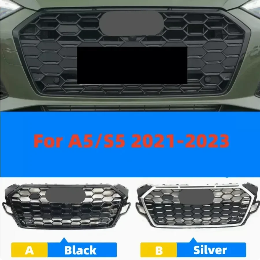 

Front Bumper Grill Center Grille for Audi A5/S5 20121 2022 2023(Refit for RS5 Style)For RS5 Grill