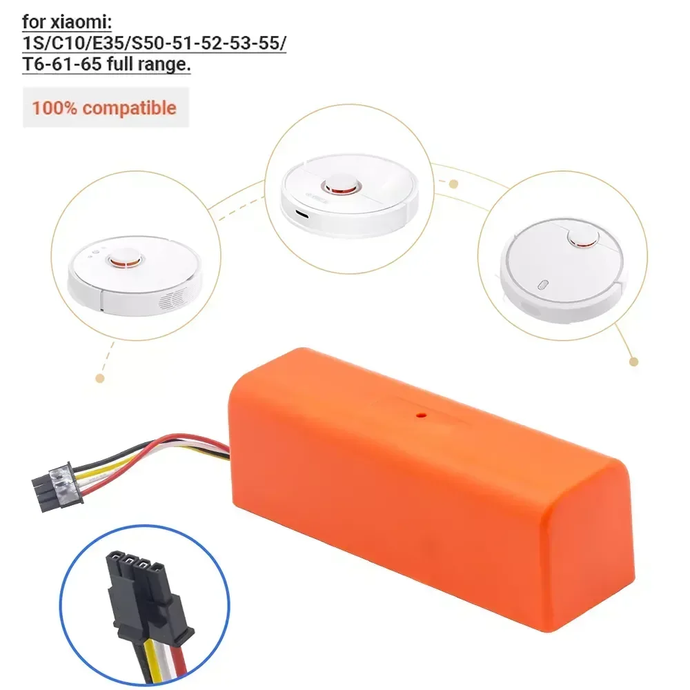 

14.4V 5200mah Li-ion BatterylRobotic Vacuum Cleaner Replacement Battery for Xiaomi Robot Roborock S50 S51 S55 Accessory Spare