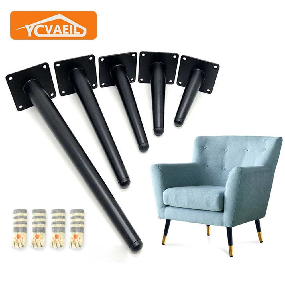 4 pezzi gambe per mobili in metallo altezza 40-55cm piedini per divano a  cono dritto per mobiletto del bagno sedia da letto gambe di ricambio per  tavolino