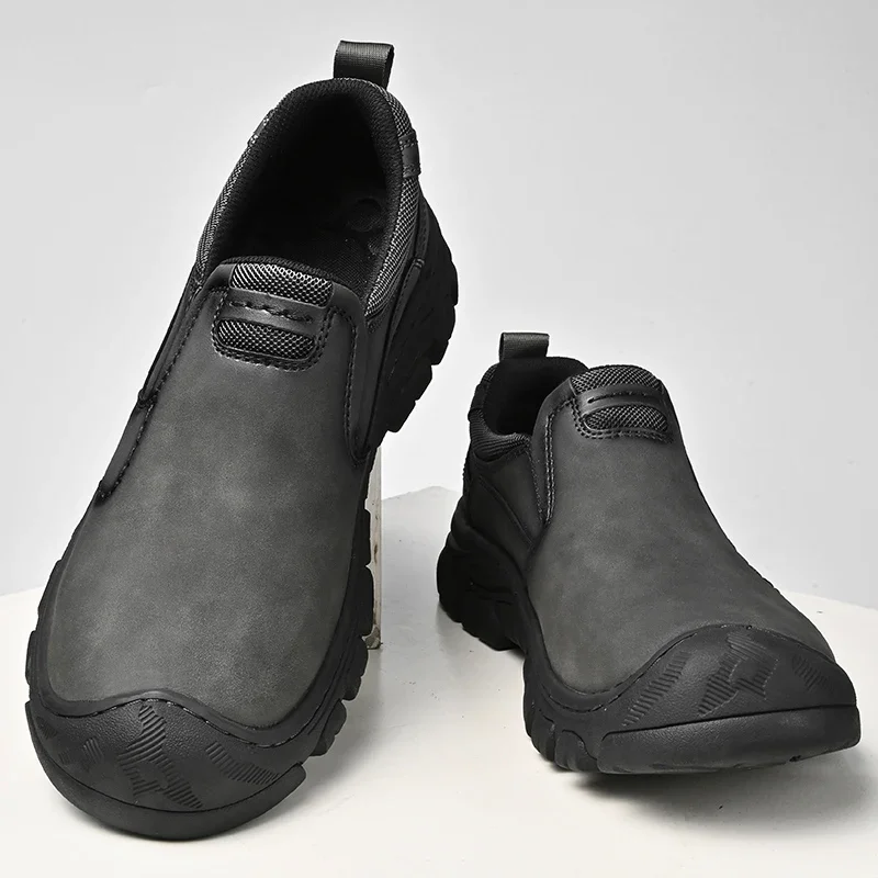 Men's Handmade Outdoor Hiking Shoes Fashion Soft Classic Driving Footwear Non-slip Walking Shoes Genuine Leather Casual Loafers 2