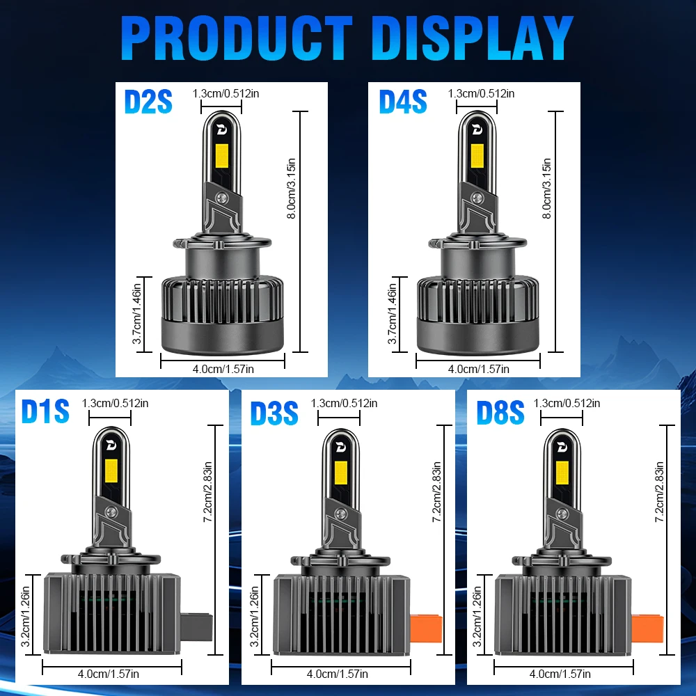 2PCS 90000LM D1S D1R D3S D3R 헤드라이트 D2S D2R D4S D4R D8S LED 캔버스 램프 자동차 LED 라이트 전구 6000K 플러그앤플레이