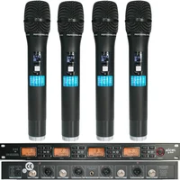 MICWL-Système de 4 microphones sans fil UHF, 4 choix dynamiques, pour karaoké, scène, église, fête de famille 1