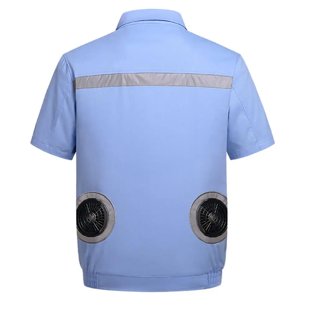Men's Summer Vest Fan Air-conditioning Clothing UBS Charging Cooling Short-sleeved Jacket Work Shirt Outdoor Fishing Clothing 6