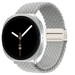 Braided Nylon Solo Loop Watch Strap - Universal Fit Bracelet Band - galaxy 8 40mm (PearlWS)