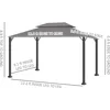 10' x 13' Patio Gazebo, Outdoor Gazebo Canopy Shelter with Netting and Curtains, Aluminum Frame for Garden, Lawn, Backy and Deck 5