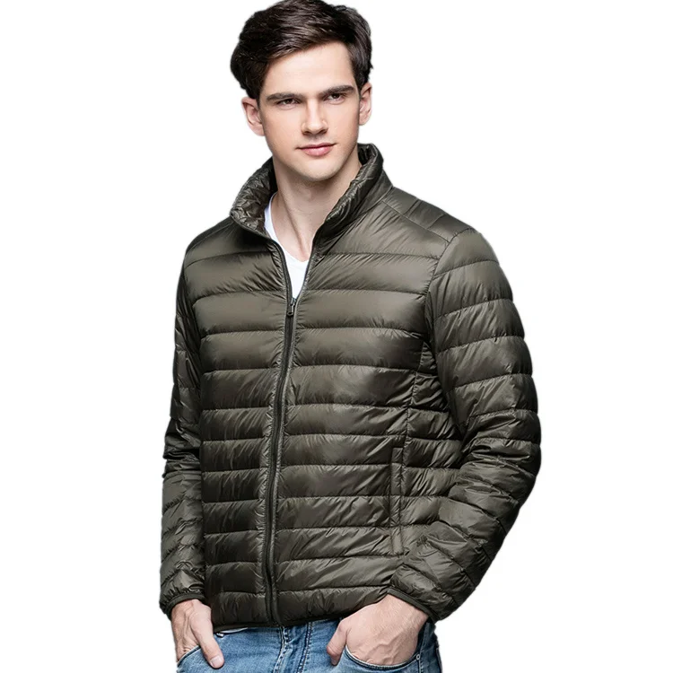 

New Autumn Winter Man Duck Down Jacket Ultra Light Thin S-3XL Spring Jackets Men Stand Collar Outerwear Coat