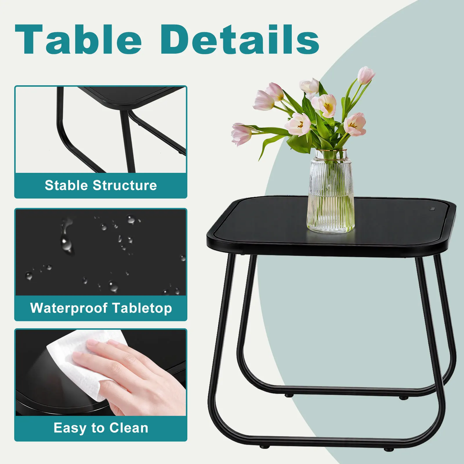Compact patio setup