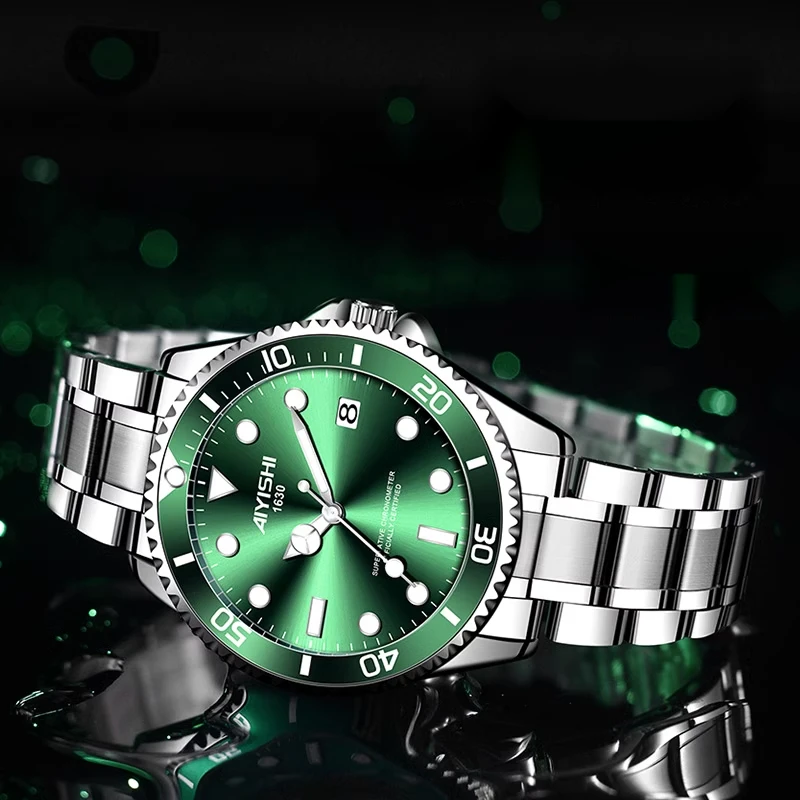 Quartz Men's Watch Green Dial Automatic Style Water Resistant_voghion.com