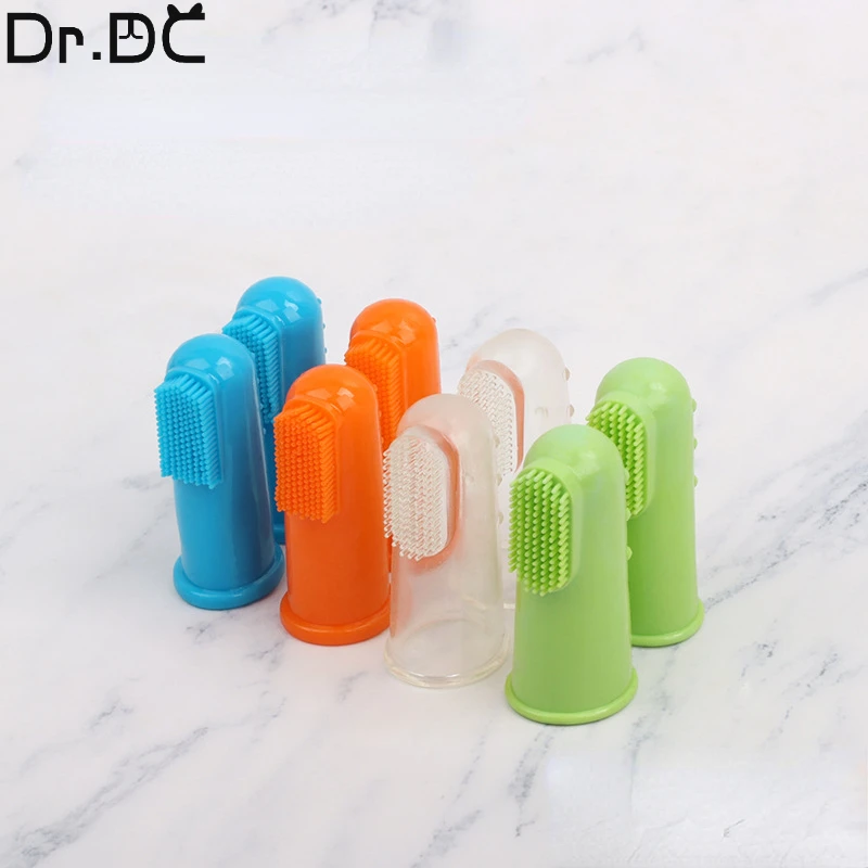 

Dr.DC 4PC Dog Super Soft Pet Finger Toothbrush Teeth Cleaning Bad Breath Care Nontoxic Silicone Tool Dog Cat Supplies