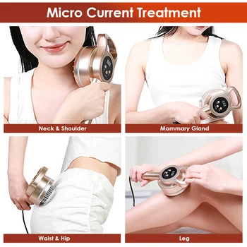 Electric Slimming Massage Device Hot Compress Micro-current Vibration LED Fat Burner Body Massager Health Beauty Meridian Brush 6