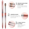 Kolinsky Hair Acrylic Nail Brush, Clear Crystal Handle  Oval Shaped Acrylic Nail Brushes, Acrylic Powder Brush Set 3