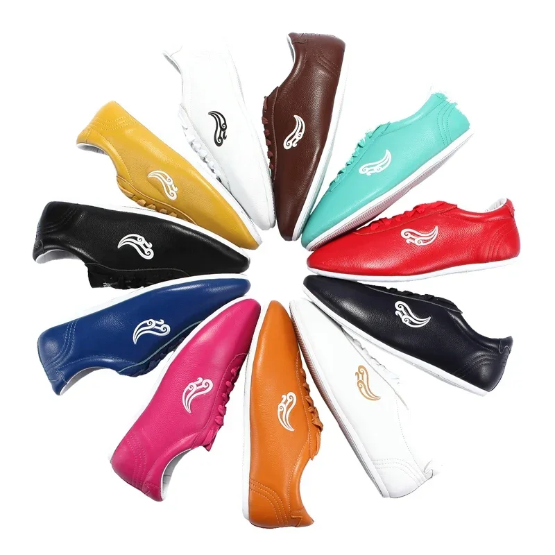 Martial Arts Shoes Tai Chi Shoes Kung Fu Performance Wushu Sneakers Natural Leather Cowhide