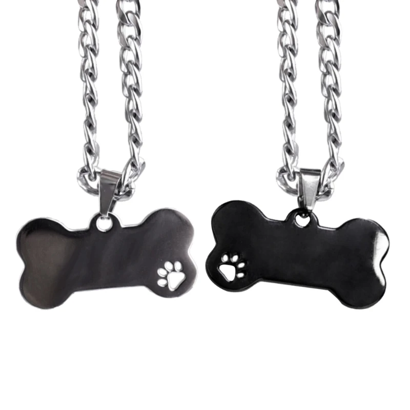 

N58F Fashion Dog Footprints Bone Pendant Necklace Adjustable Clavicle Chain Jewelry