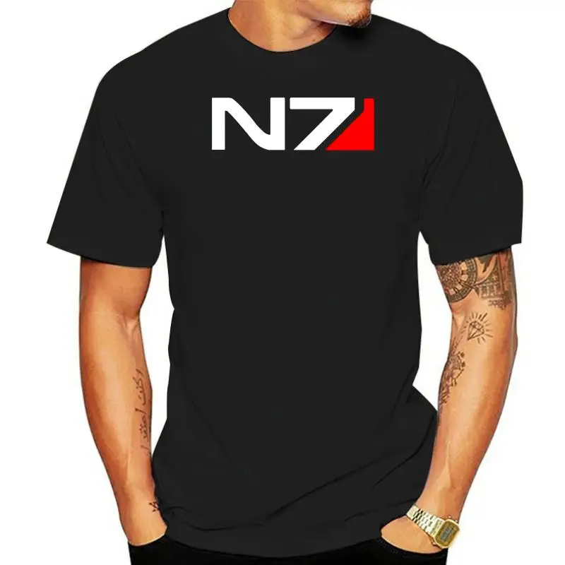 

RPG Game Mass Effect 3 N7 T Shirt Men's Cloth Cosplay Costume Cotton Tshirt New Systems Alliance Military Emblem Game T-shirt(1)