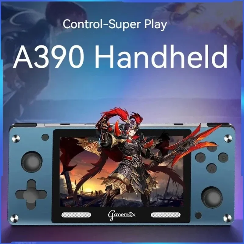 New A390 handheld game console 4-inch IPS high-definition screen 12 emulators GAMEMAX system nostalgic game console 10000 games
