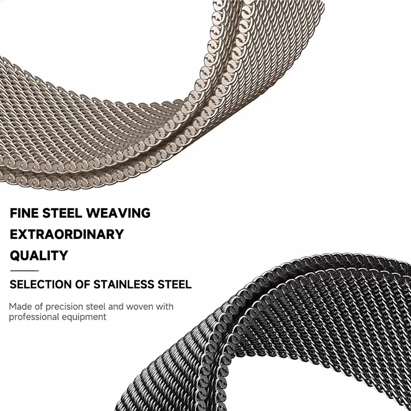 Magnetic Stainless Steel Watchband Strap - Elegant Metal Bracelet