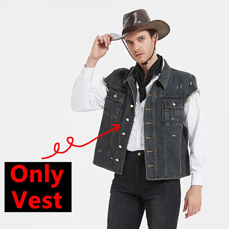 Gioco Rdr2 John Marston Giacca Di Jeans Western Cowboy Costumi Cosplay Per Uomo
