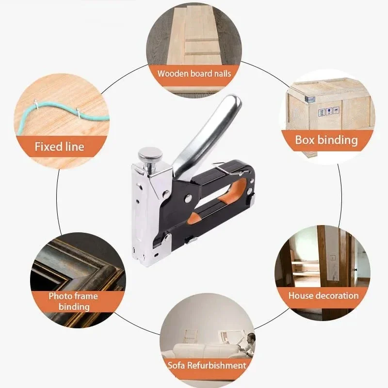 4 in 1 Nailing Machine Durable Portable Comfortable Universal Door Nail T Nail U Straight Manual Gun 1PC
