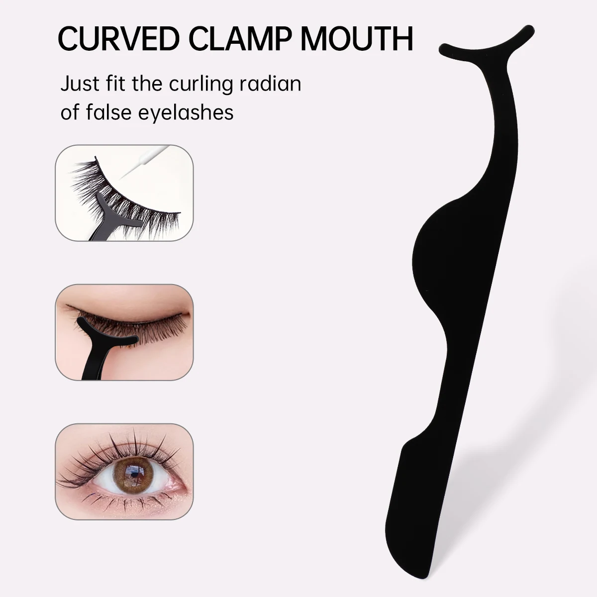 3PCS multifunctional stainless steel eyelash tweezers