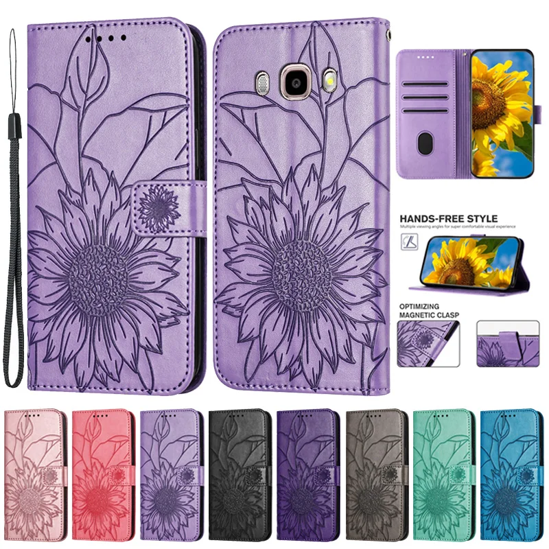 J5 2016 Sm-J510F Custodia Per Samsung Galaxy J5 2016 Custodia Girasole Modello Portafoglio Libro Cover Per Samsung J 5 J3 2016 J7 2016 Fundas