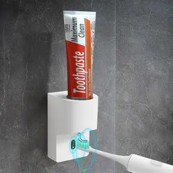 Wall Mount Automatic  Toothpaste Dispenser Sensor Operated 4 Stage Pump USB Rechargeable White Detachable For  Easy Cleaning