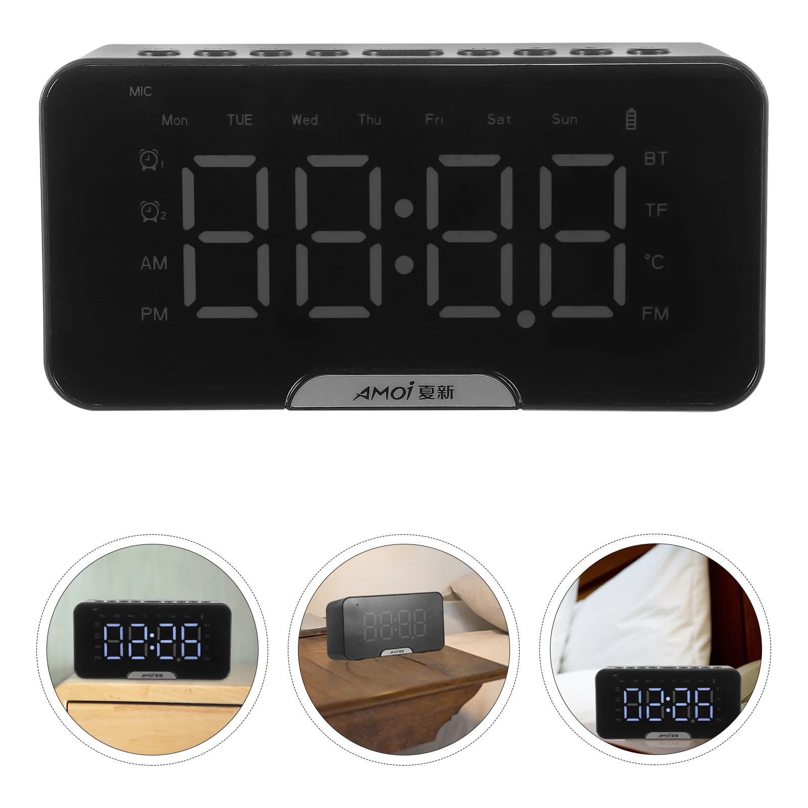 

Alarm Clock Digital Wireless ( Black ) Vosarea