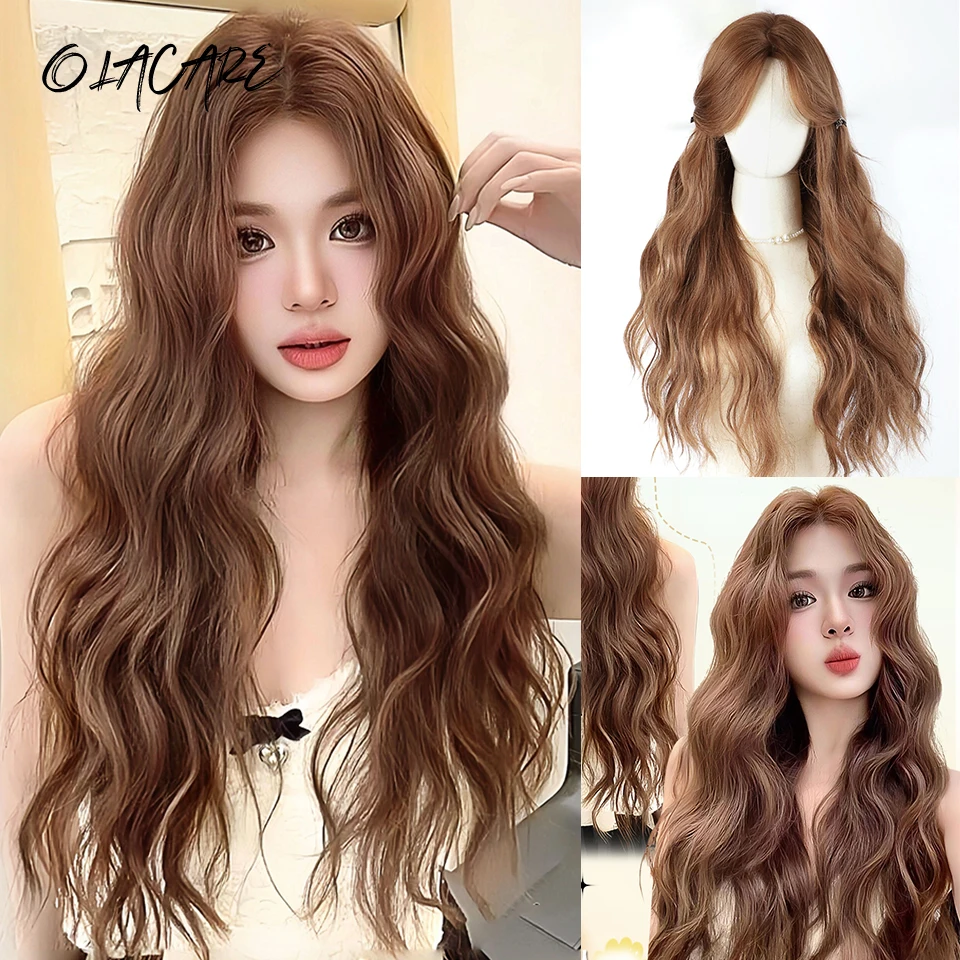 Synthetic Brown Wavy Lace Front Wig for Women
