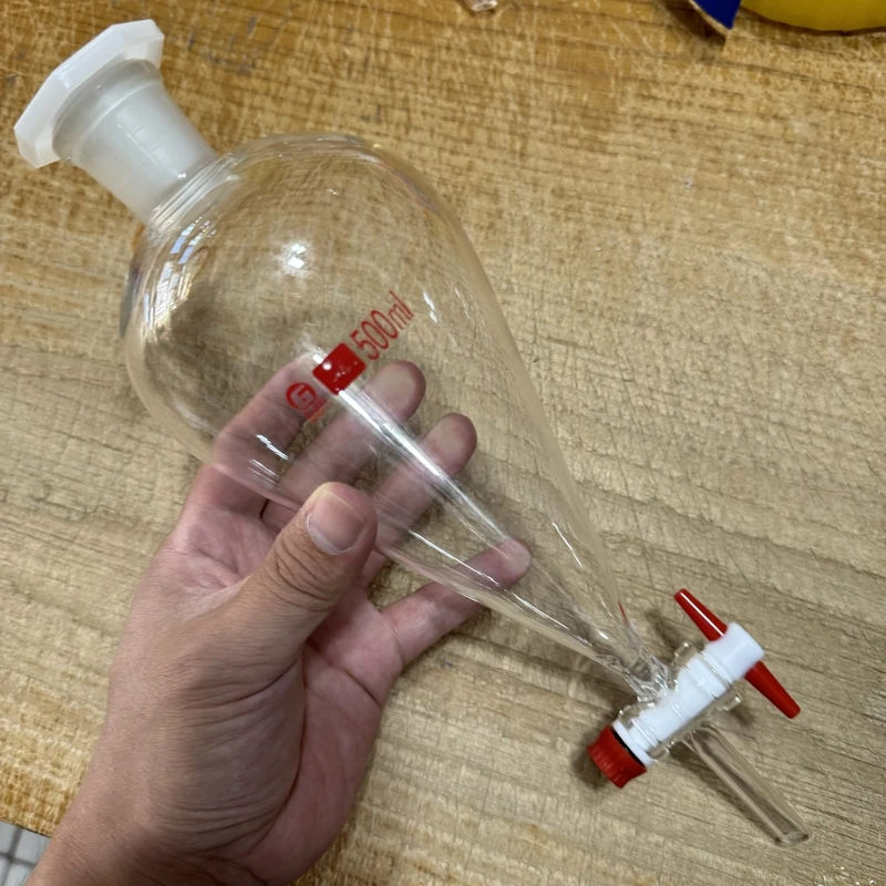1pc Pear-shaped Glass Separation Funnel Standard Mouth 30ml/60ml/250ml/500ml/1000ml separating Laboratory Experiment lab separatory funnel lab glass supplies