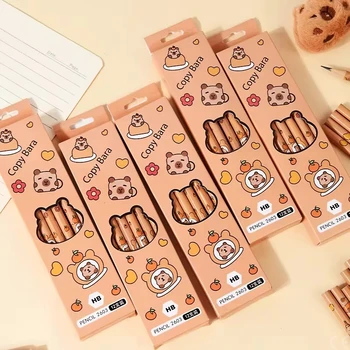 12 pz Kawaii Capybara Matite Schizzi Disegno Matita Con Gomma Senza Punta Per Gli Studenti di Ufficio Scolastico Matita di Fornitura di Cancelleria