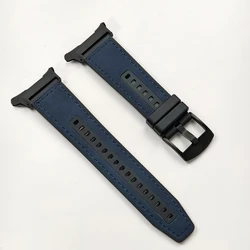 Premium Leather Silicone Sports Strap - Elegant Bracelet Band Loop with Clasp for Watch 8 40mm (Blue)
