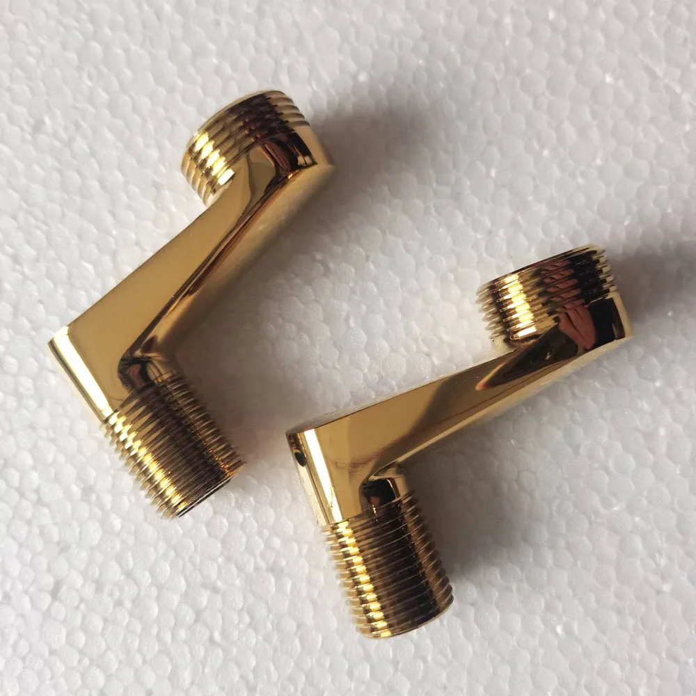 Bathroom Accessory Gold Color Brass Claw Foot Wall Mounted Bath Tub Rain Shower Faucet Adjustable Adapter Swing Arms aba179