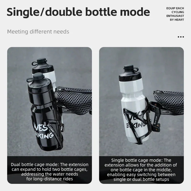 Bicycle Water Bottle Cage Extension Mount For Bike Saddle Bottles Holder
