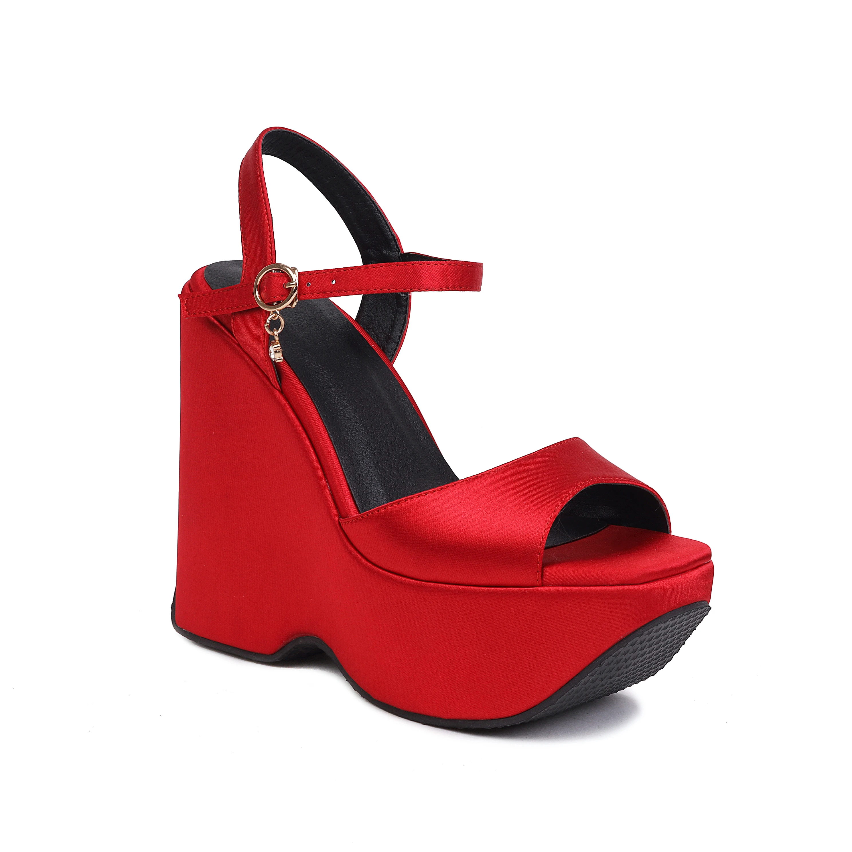 My Delicious Susie Red Cotton Knotted Peep Toe Wedge Sandals - $26.00 -  Lulus