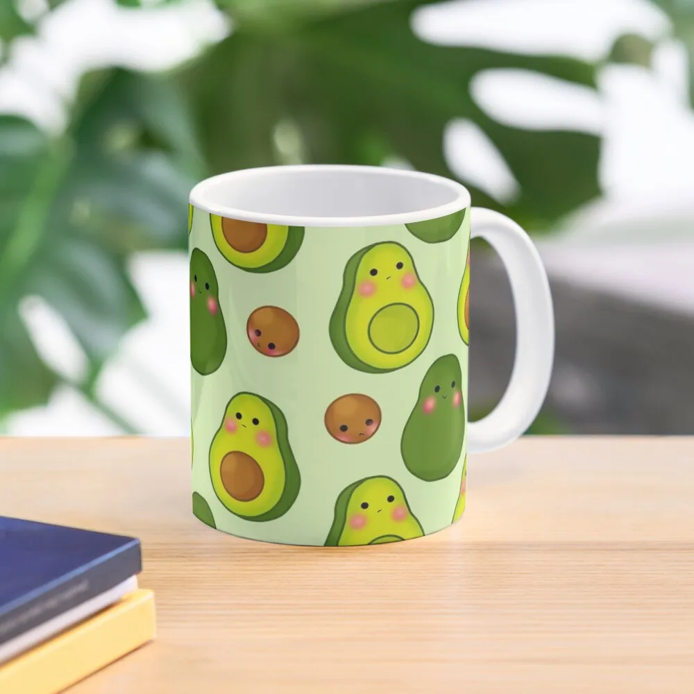 

Cute Avocado Pattern Coffee Mug Customs Glass Cups Mug
