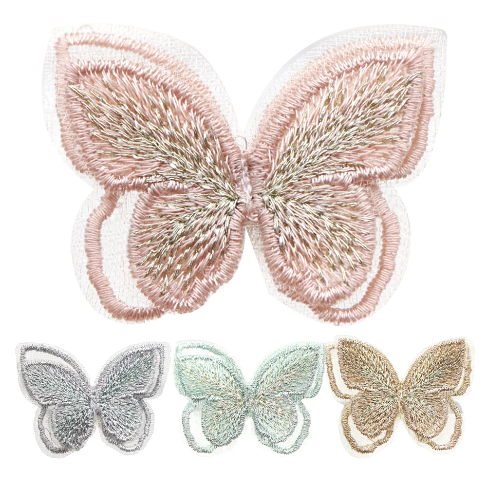 10 Pcs Butterfly Flower Non-woven Patch Hair Accessories Headdress Headband Decoration DIY Hair Bow