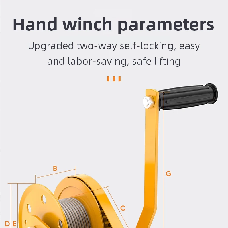 دليل رافعة ونش للخدمة الشاقة بوزن 1200 رطل، ونش يد...