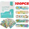 100Pcs Kids Bandages Bulk Kids Cute Cartoon Bandages Flexible Adhesive Strips Medical Waterproof Breathable for Children 1