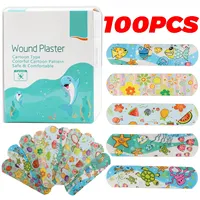 100Pcs Kids Bandages Bulk Kids Cute Cartoon Bandages Flexible Adhesive Strips Medical Waterproof Breathable for Children 1