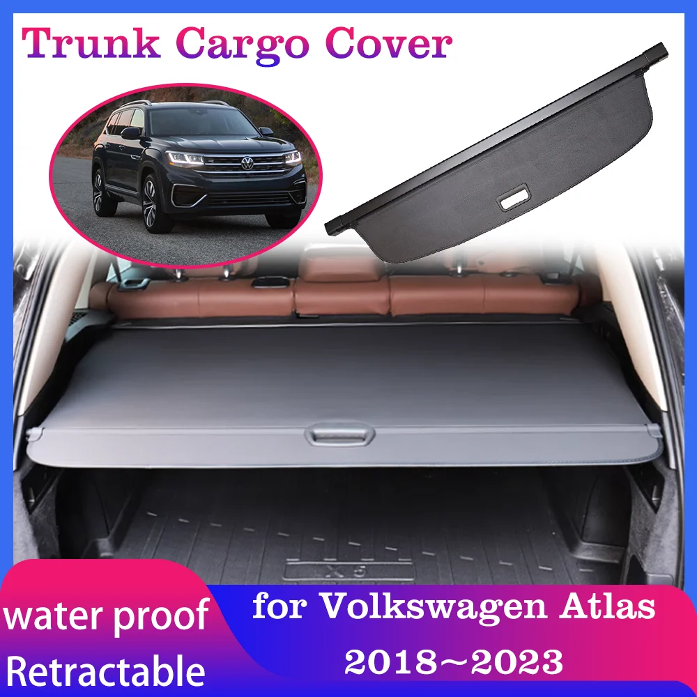 

Trunk Cargo Cover for Volkswagen VW Atlas Teramont CA1 R-Line 2018~2023 Luggage Rear Tray Security Shielding Shade Accessories