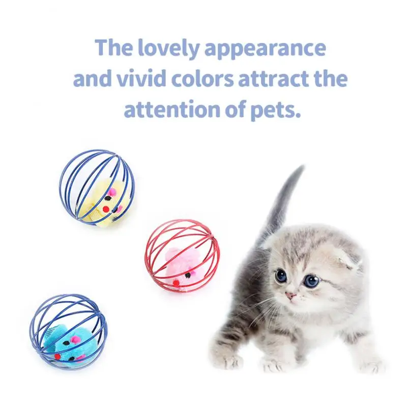 Cat Toy Pet Ball Toy Cage Plush Rat Colorful Interactive Training Toys Kitten Puppy Mouse Cage Ball Cat Accessories Pet Supplies cat interactive toy cat toys cat interactive ball toys plush toy pet toy balls pet toys plush mouse toy cat plush mouse toy
