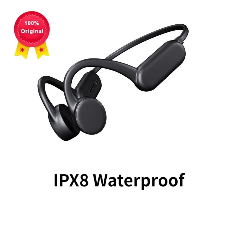 

JHLU Wireless Earphone Swimming Bone Conduction Bluetooth IPX8 Waterproof Headphone with 32G RAM Mp3 Music Microphone