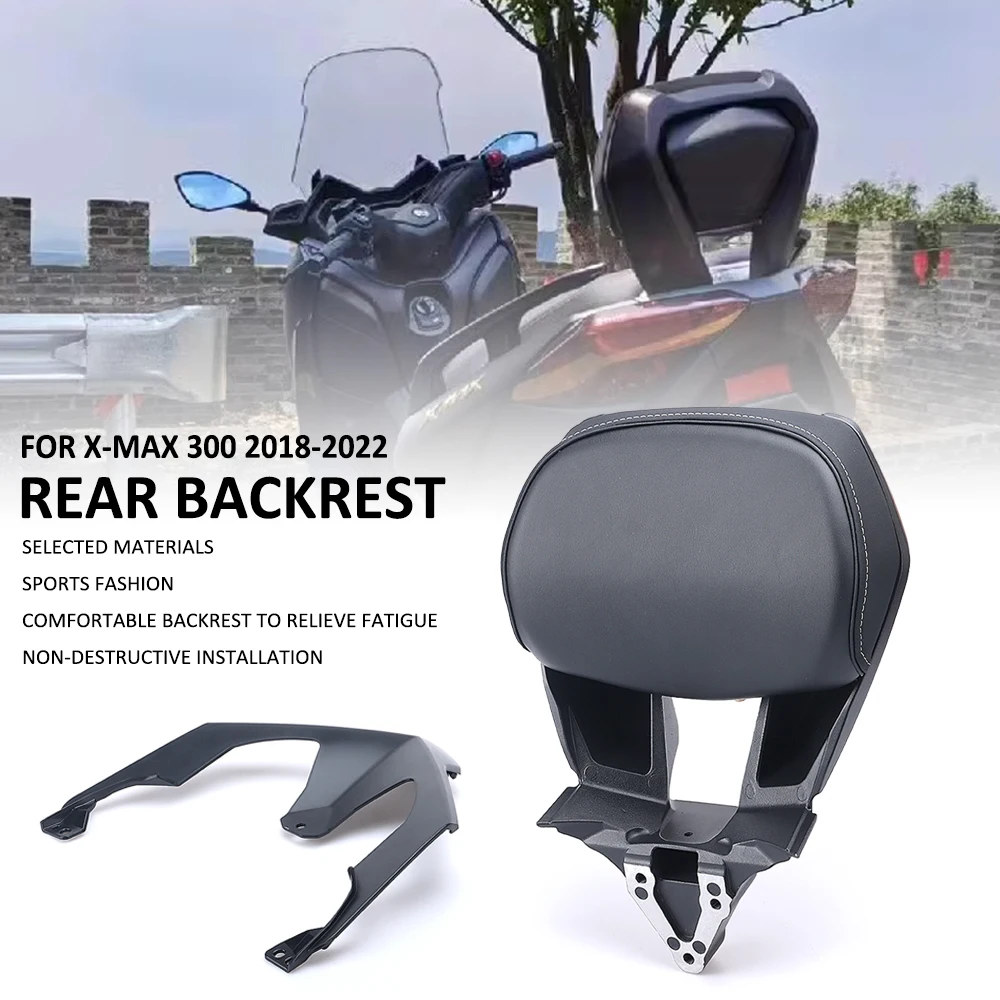 

Motorcycle Rear Passenger Seat Tailstock Backrest Back Rest Cushion Pad For Yamaha X-max XMAX 300 Xmax300 2018-2022 2021 2019