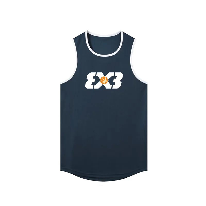 American 3X3 Basketball Sports Vest Men Summer Sleeveless Quick-drying Gym Fitness Running Loose Equipment Training T-shirt basketball jerseys men sport tees