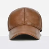 2025 Adjustable Men's Genuine Cowhide Leather Baseball Cap for Fall Winter Outdoor Sports Hat Men Real Cowhide Leather Caps 3