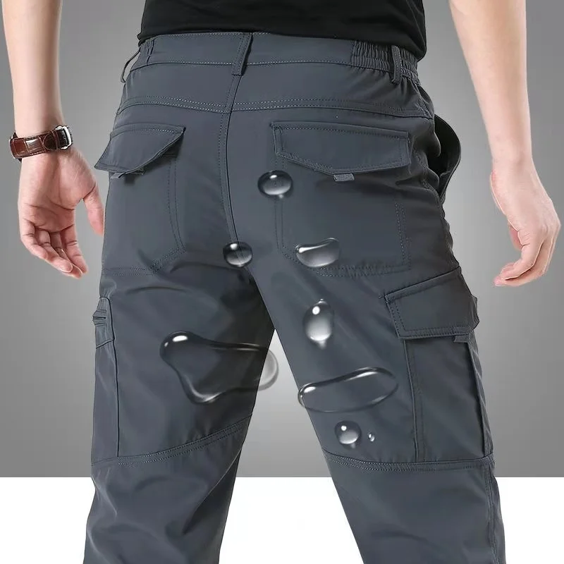 

Брюки-карго мужские тактические, водонепроницаемые повседневные штаны для походов, с несколькими карманами, свободные джоггеры, армейские штаны в стиле милитари для работы, весна-осень
