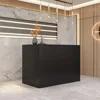 LShaped Reception Desk Counter Table with Lockable Drawers&Storage Shelves,Private Workstation for Salon Reception Room Checkout 6