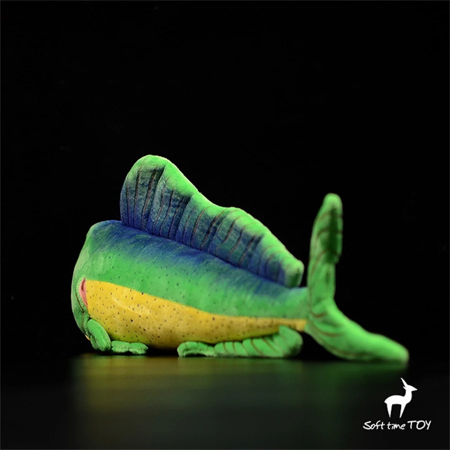 Dolphinfish High Fidelity Anime Cute Arayo Plushie Mahi mahi Plush Toys Lifelike Animals Simulation Stuffed Doll Kawai Toy Gifts 3