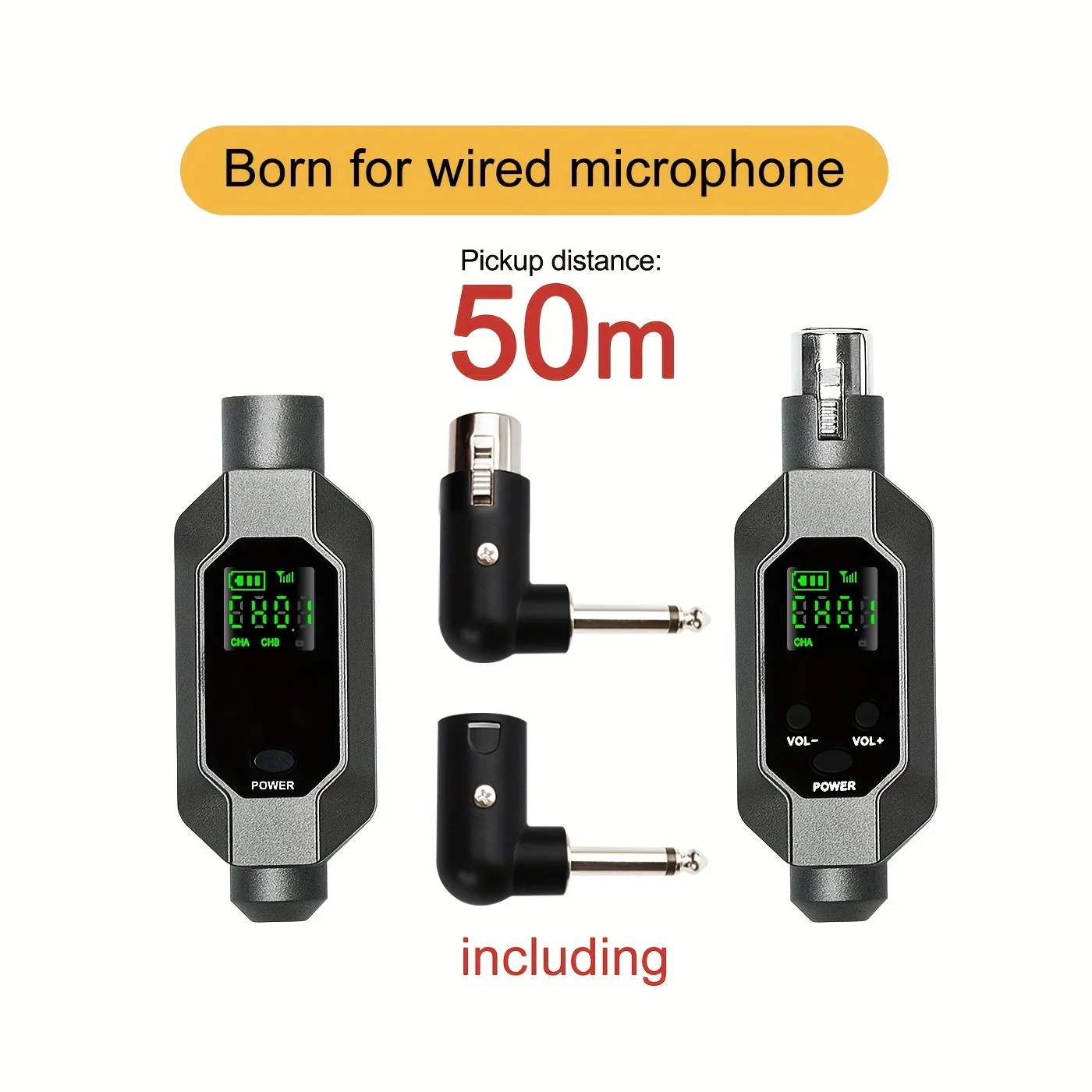 Wireless Microphone UHF Wireless Microphone Converter XLR Transmitter and Receiver Wireless System for Dynamic